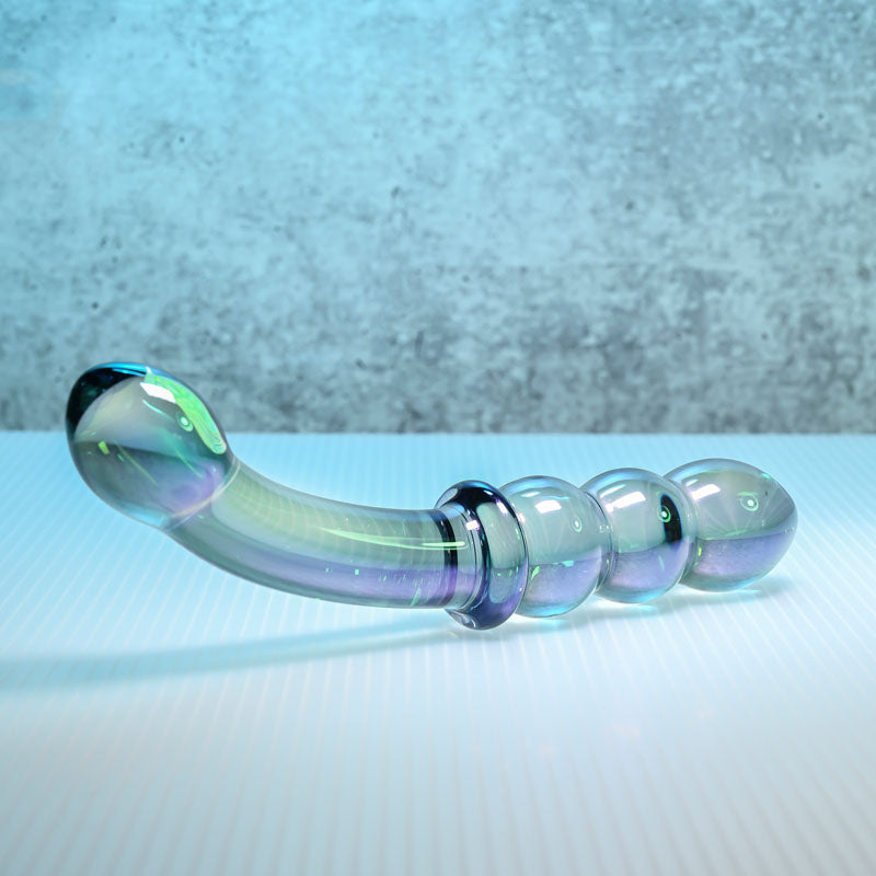 Gender X LUSTROUS GALAXY WAND - Blue/Violet Glass 18.5 cm Double Ended Massager Gender X