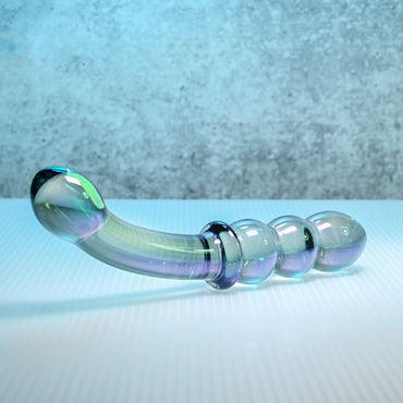 Gender X LUSTROUS GALAXY WAND - Blue/Violet Glass 18.5 cm Double Ended Massager Gender X