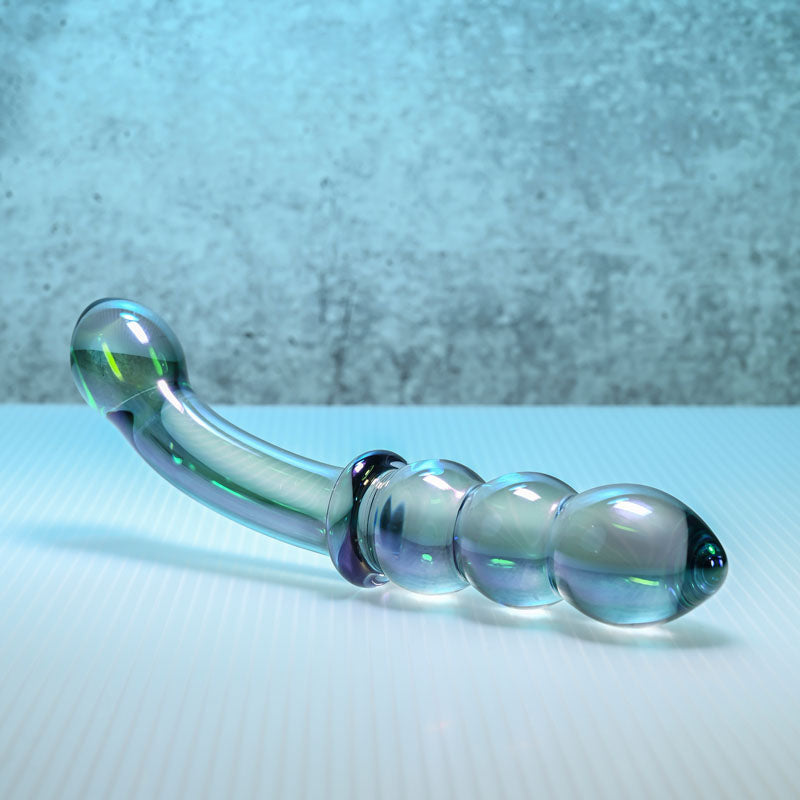 Gender X LUSTROUS GALAXY WAND - Blue/Violet Glass 18.5 cm Double Ended Massager Gender X
