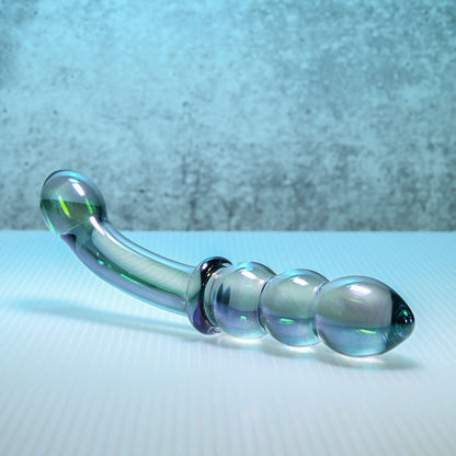 Gender X LUSTROUS GALAXY WAND - Blue/Violet Glass 18.5 cm Double Ended Massager Gender X