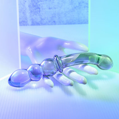 Gender X LUSTROUS GALAXY WAND - Blue/Violet Glass 18.5 cm Double Ended Massager Gender X