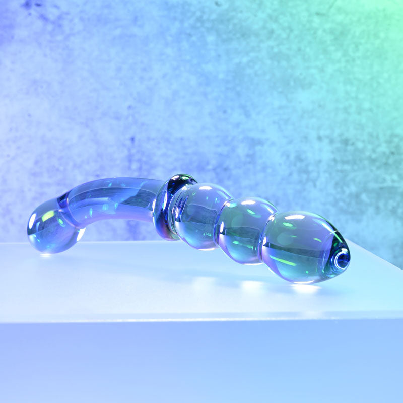 Gender X LUSTROUS GALAXY WAND - Blue/Violet Glass 18.5 cm Double Ended Massager Gender X