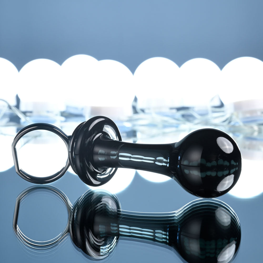 Gender X BLOW POP - Black 12.8 cm Glass Plug with Ring Pull Gender X