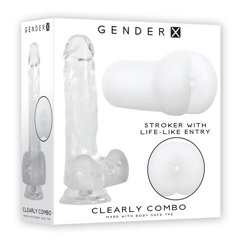 Gender X CLEARLY COMBO - Clear Dildo and Masturbator Set Clear - Club X