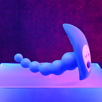 Gender X BEADED PLEASURE - Blue 11.4 cm USB Rechargeable Vibrating Anal Beads with Remote Gender X