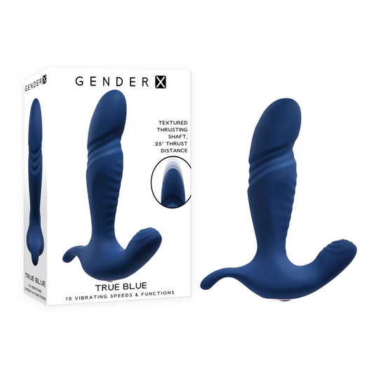 Gender X TRUE BLUE - Blue 13.5 cm USB Rechargeable Thrusting Prostate Massager Gender X