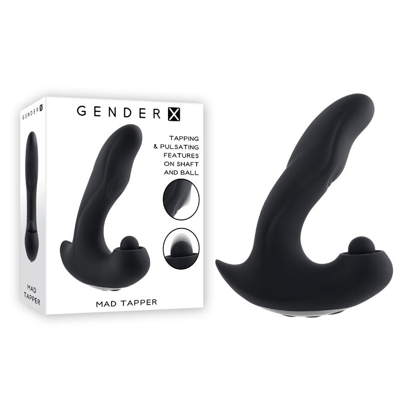 Gender X MAD TAPPER - Black USB Rechargeable Double Tapping Vibrating Massager Gender X