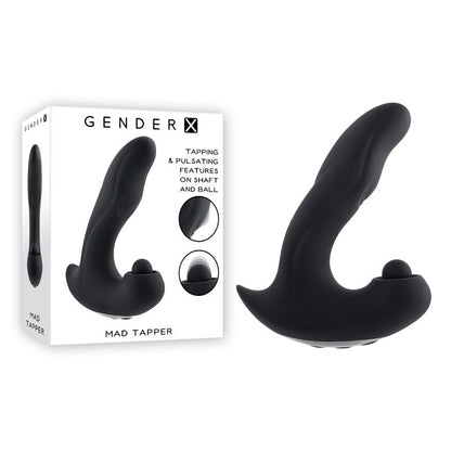 Gender X MAD TAPPER - Black USB Rechargeable Double Tapping Vibrating Massager Gender X