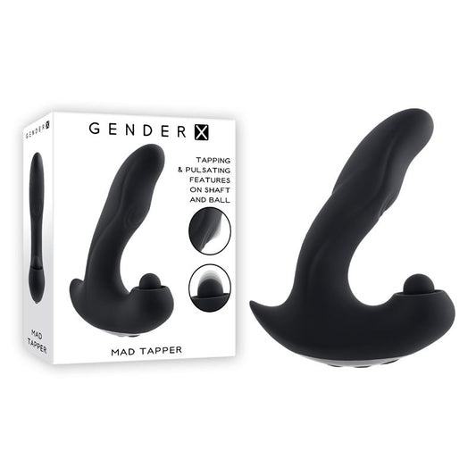 Gender X MAD TAPPER - Black USB Rechargeable Double Tapping Vibrating Massager Gender X