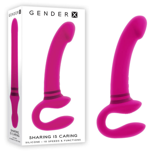 Gender X SHARING IS CARING - Pink 21.9 cm USB Rechargeable Strapless Strap-On Gender X