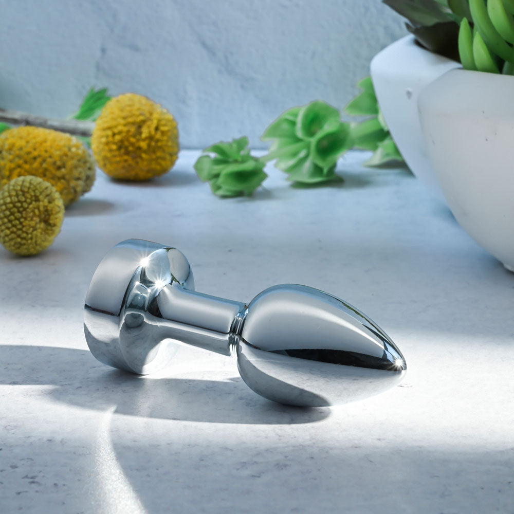 Gender X ROCKIN METAL PLUG MINI - Chrome 7.8 cm USB Rechargeable Vibrating Mini Butt Plug Gender X