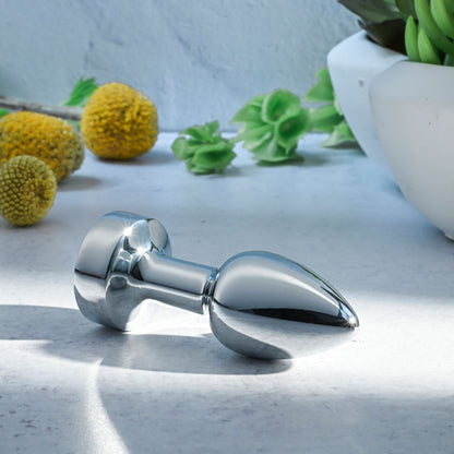 Gender X ROCKIN METAL PLUG MINI - Chrome 7.8 cm USB Rechargeable Vibrating Mini Butt Plug Gender X