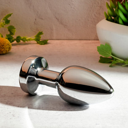 Gender X ROCKIN METAL PLUG XL - Chrome 10.5 cm USB Rechargeable Vibrating XL Butt Plug Gender X