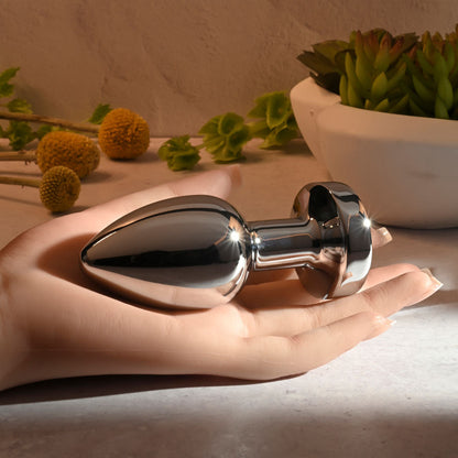 Gender X ROCKIN METAL PLUG XL - Chrome 10.5 cm USB Rechargeable Vibrating XL Butt Plug Gender X