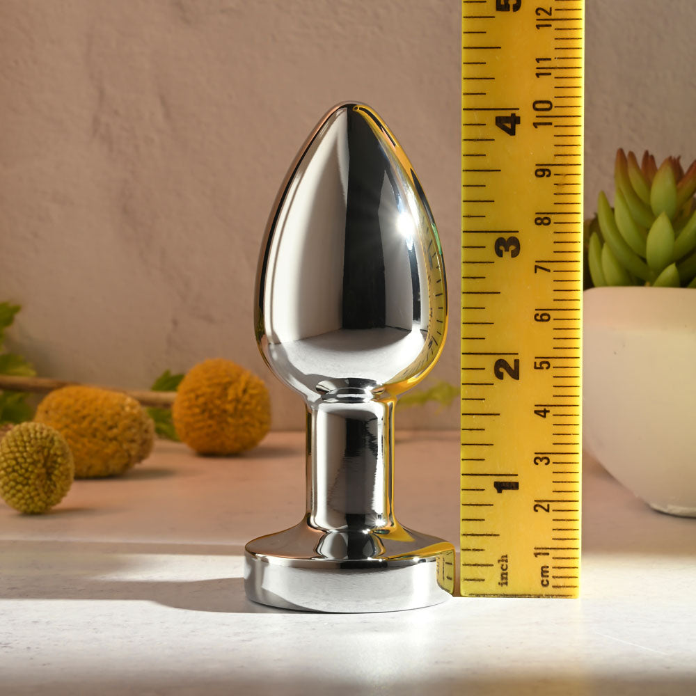 Gender X ROCKIN METAL PLUG XL - Chrome 10.5 cm USB Rechargeable Vibrating XL Butt Plug Gender X