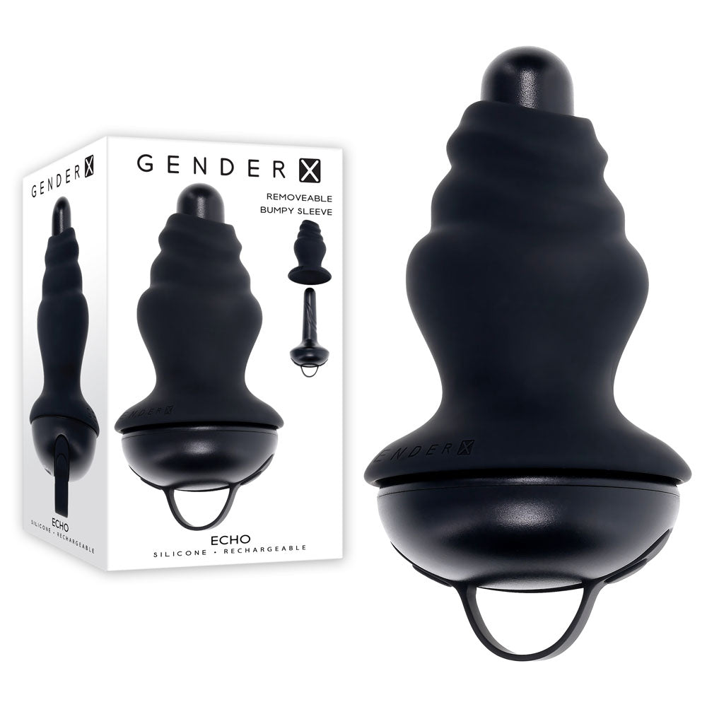 Gender X ECHO - Black 15.3 cm USB Rechargeable Butt Plug Gender X
