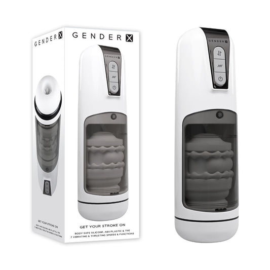Gender X GET YOUR STROKE ON - USB Rechargeable Thrusting & Vibrating Auto Masturbator Gender X