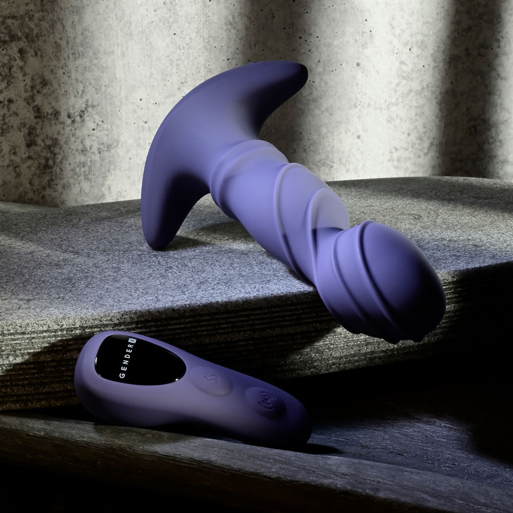 Gender X RING IT - Purple 16.5 cm USB Rechargeable Vibrator with Wireless Remote Gender X