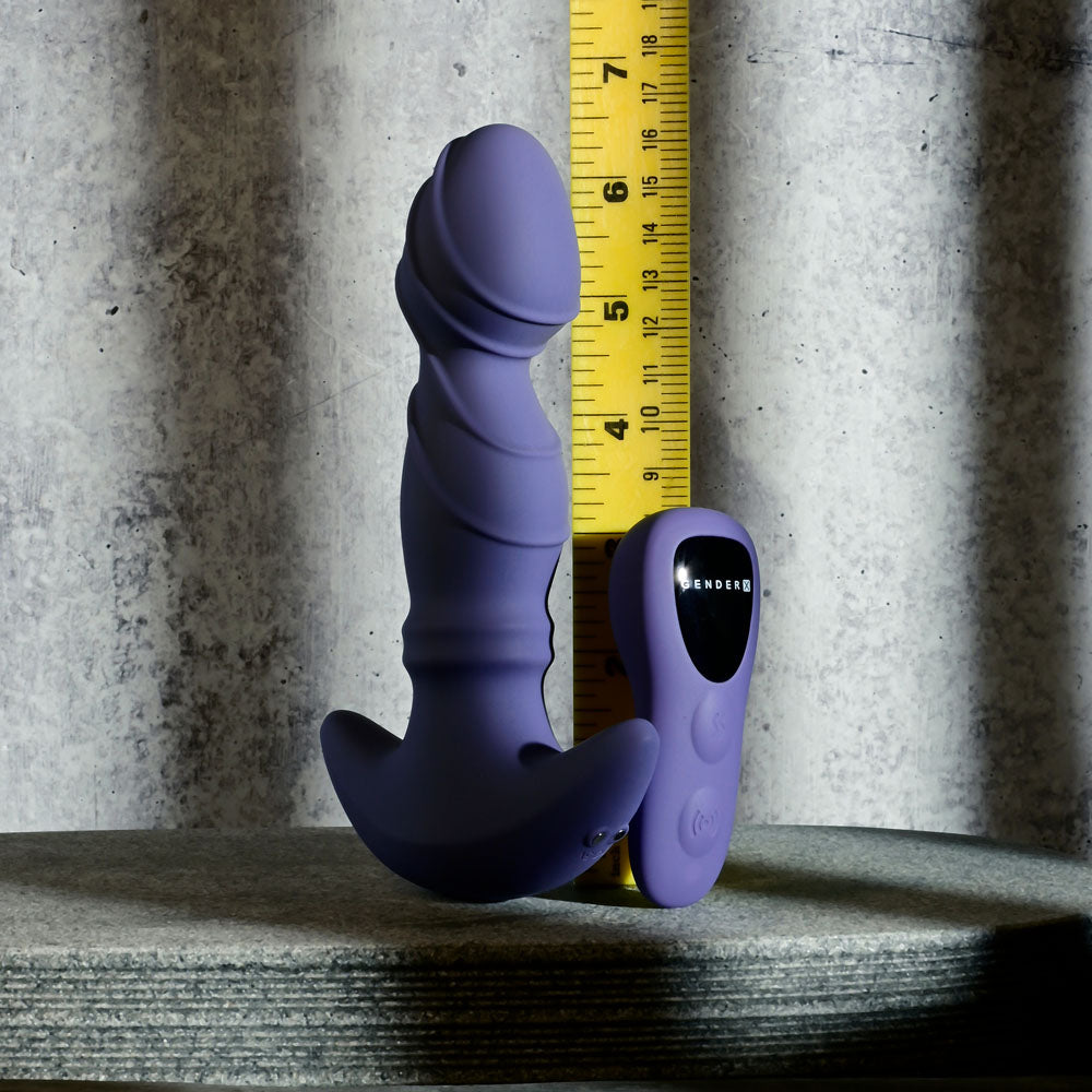Gender X RING IT - Purple 16.5 cm USB Rechargeable Vibrator with Wireless Remote Gender X
