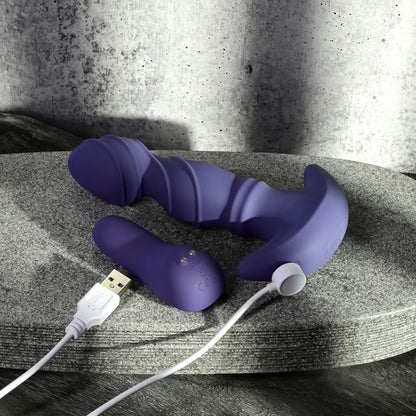 Gender X RING IT - Purple 16.5 cm USB Rechargeable Vibrator with Wireless Remote Gender X