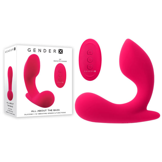 Gender X ALL ABOUT THE BASS - Pink USB Rechargeable Wearable Vibrator with Wireless Remote Pink - Club X