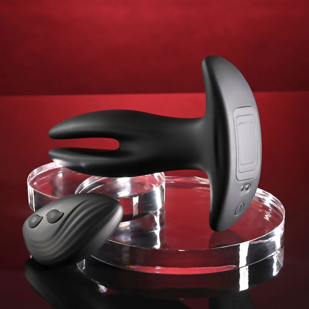 Gender X SPREAD THE LOVE - Black USB Rechargeable Stretching Anal Plug with Wireless Remote Gender X