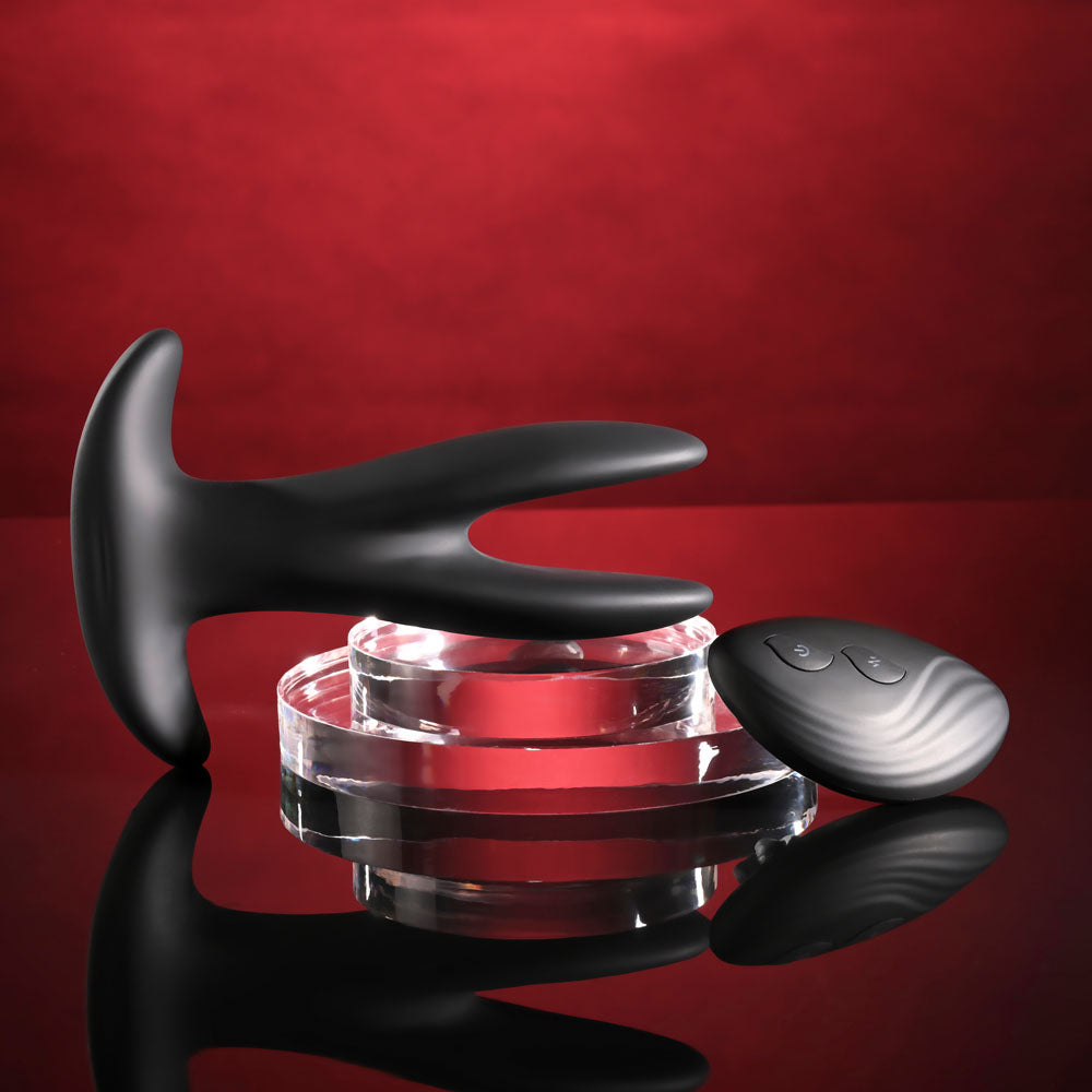 Gender X SPREAD THE LOVE - Black USB Rechargeable Stretching Anal Plug with Wireless Remote Gender X