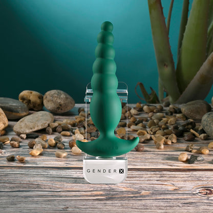 Gender X THE RATTLER - Green 17 cm USB Rechargeable Vibrating and Twirling Anal Plug Gender X