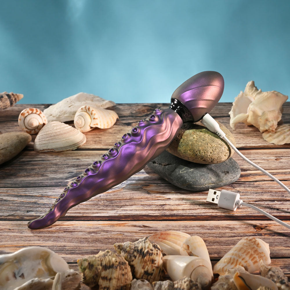 Gender X INTO THE DEEP - Purple 21.7 cm USB Rechargeable Tentacle Fantasy Massage Wand Gender X