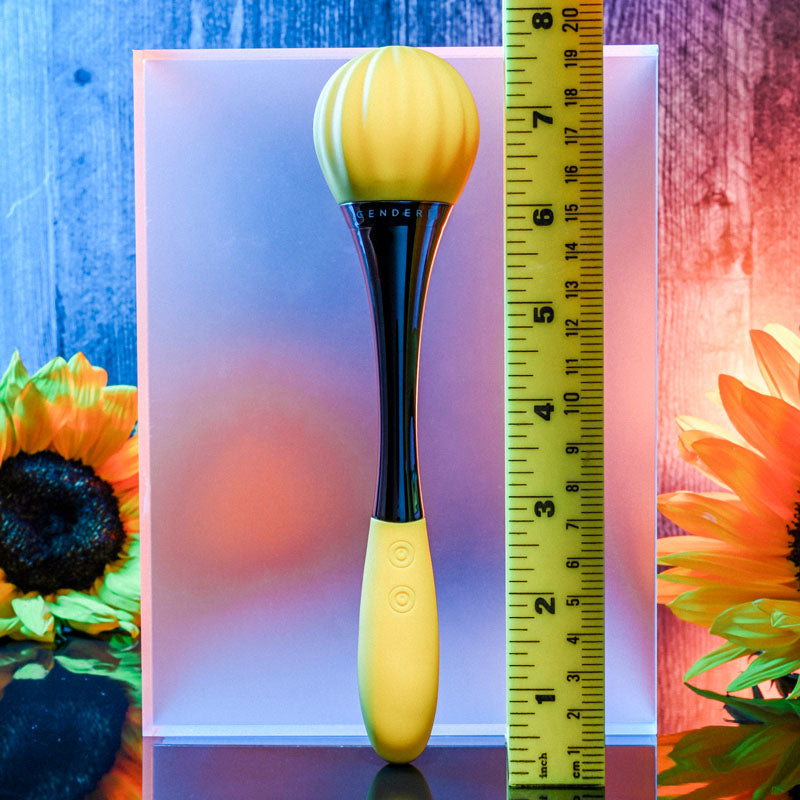 Gender X SUNFLOWER - Yellow 20 cm USB Rechargeable Massage Wand Gender X