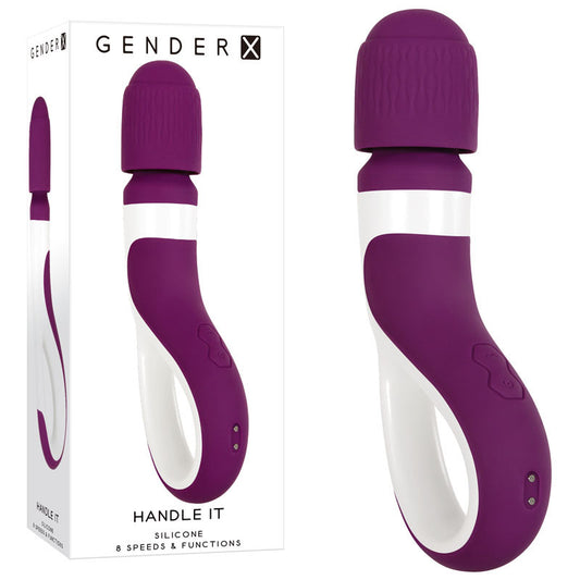 Gender X HANDLE IT - Purple/White USB Rechargeable Massager Wand Purple - Club X