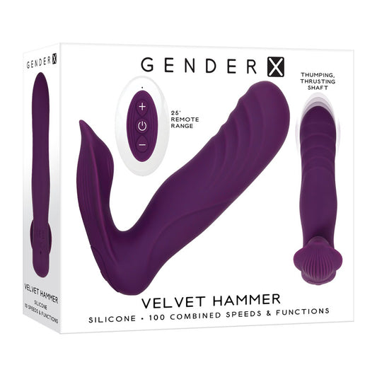 Gender X VELVET HAMMER - Purple USB Rechargeable Wearable Vibe with Remote Purple - Club X