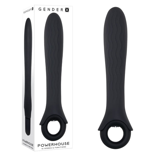 Gender X POWERHOUSE - Black 21.6 cm USB Rechargeable Vibrator Black - Club X