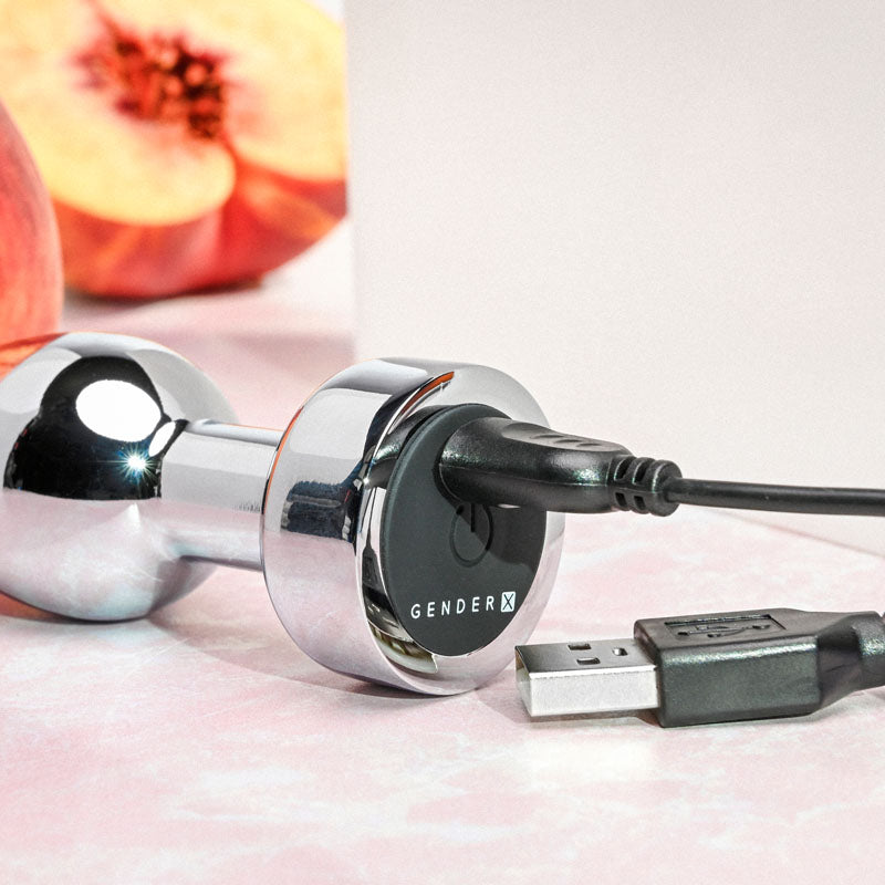 Gender X ROCKIN' METAL PLUG - Metallic 9.3 cm USB Rechargeable Butt Plug Gender X