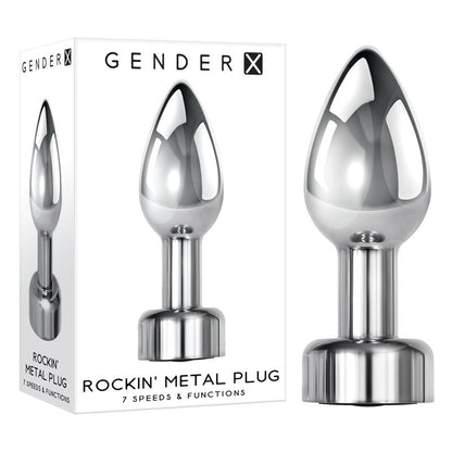 Gender X ROCKIN' METAL PLUG - Metallic 9.3 cm USB Rechargeable Butt Plug Gender X