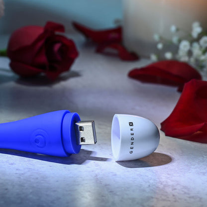 Gender X PLAY BALL - Blue 25 cm USB Rechargeable Thrusting & Vibrating Orbs Gender X