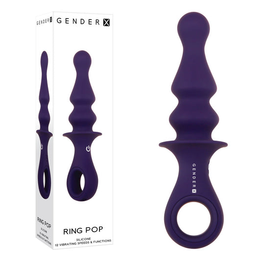 Gender X RING POP - Dark Blue 15.2 cm USB Rechargeable Vibrating Anal Plug Blue - Club X