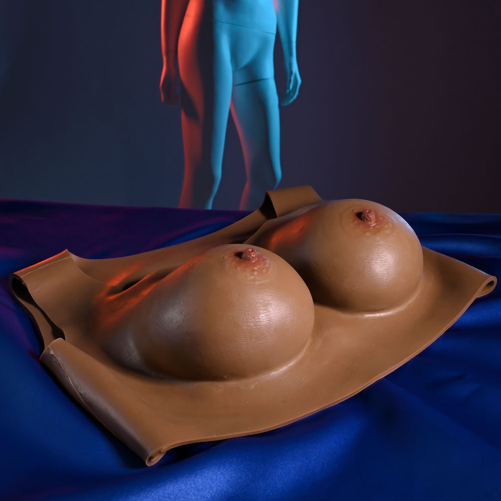 Gender X UNDERGARMENTS - PLATE C-CUP - Dark - Brown Wearable Breasts - C-Cup Size Gender X