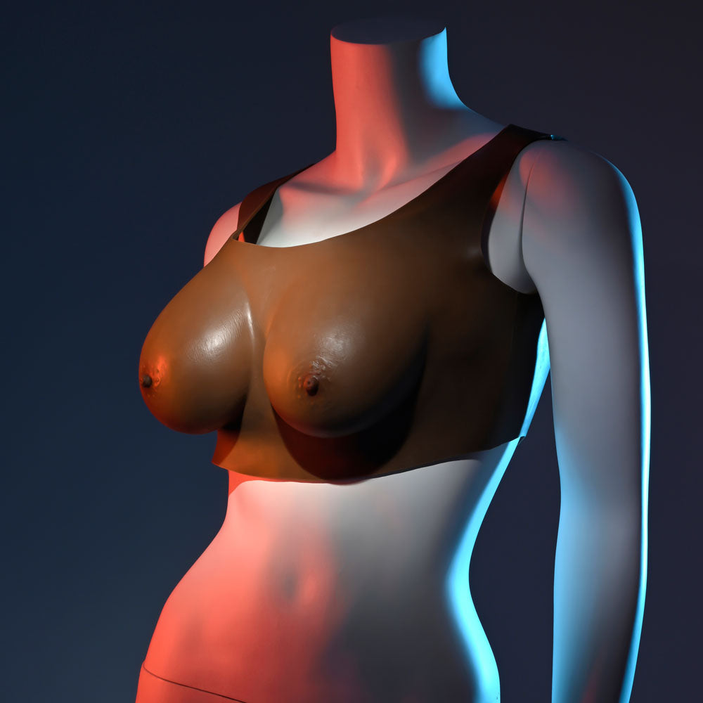 Gender X UNDERGARMENTS - PLATE C-CUP - Dark - Brown Wearable Breasts - C-Cup Size Gender X
