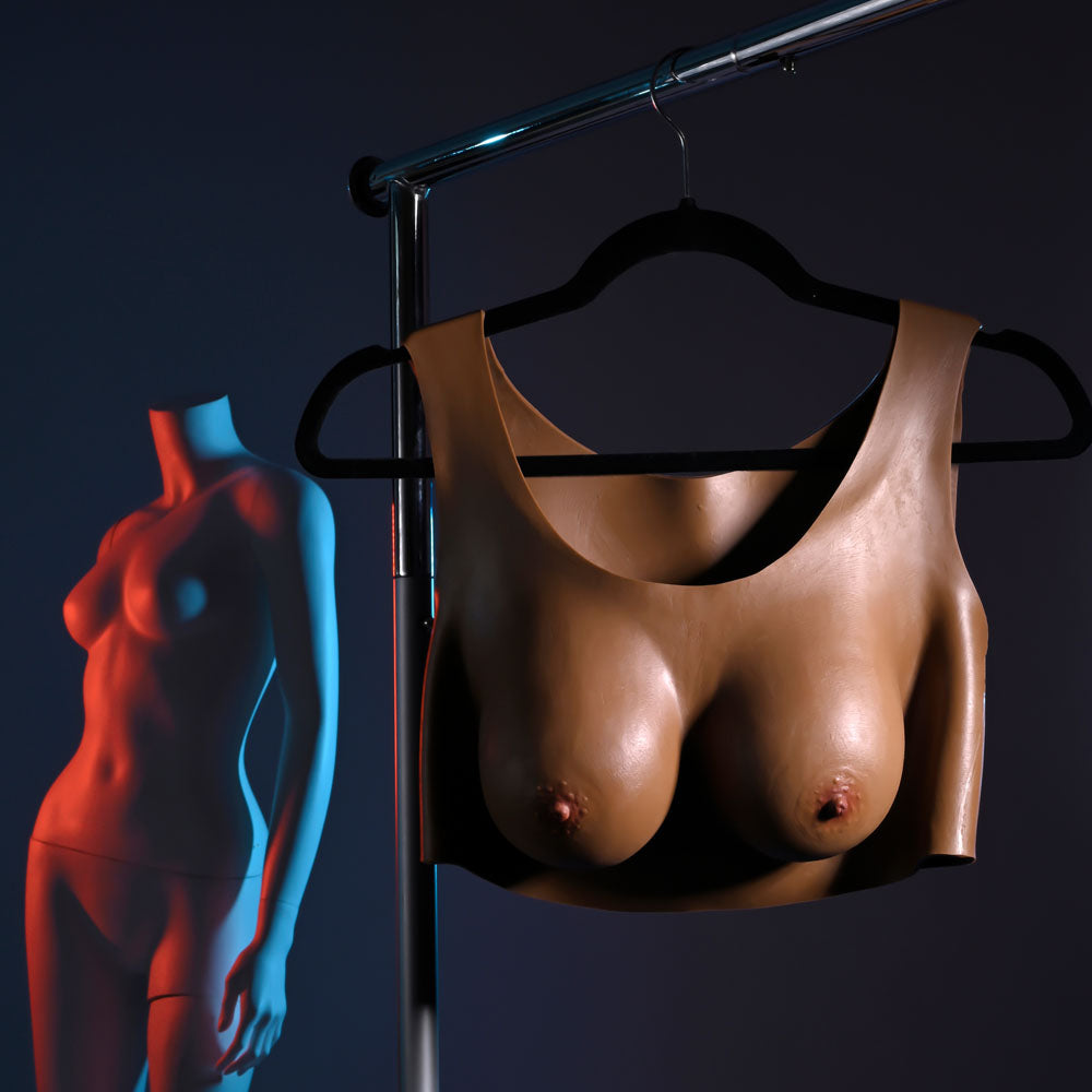 Gender X UNDERGARMENTS - PLATE C-CUP - Dark - Brown Wearable Breasts - C-Cup Size Gender X