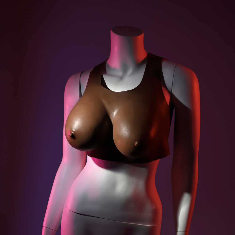 Gender X UNDERGARMENTS - PLATE D-CUP - Dark - Brown Wearable Breasts - D-Cup Size Gender X