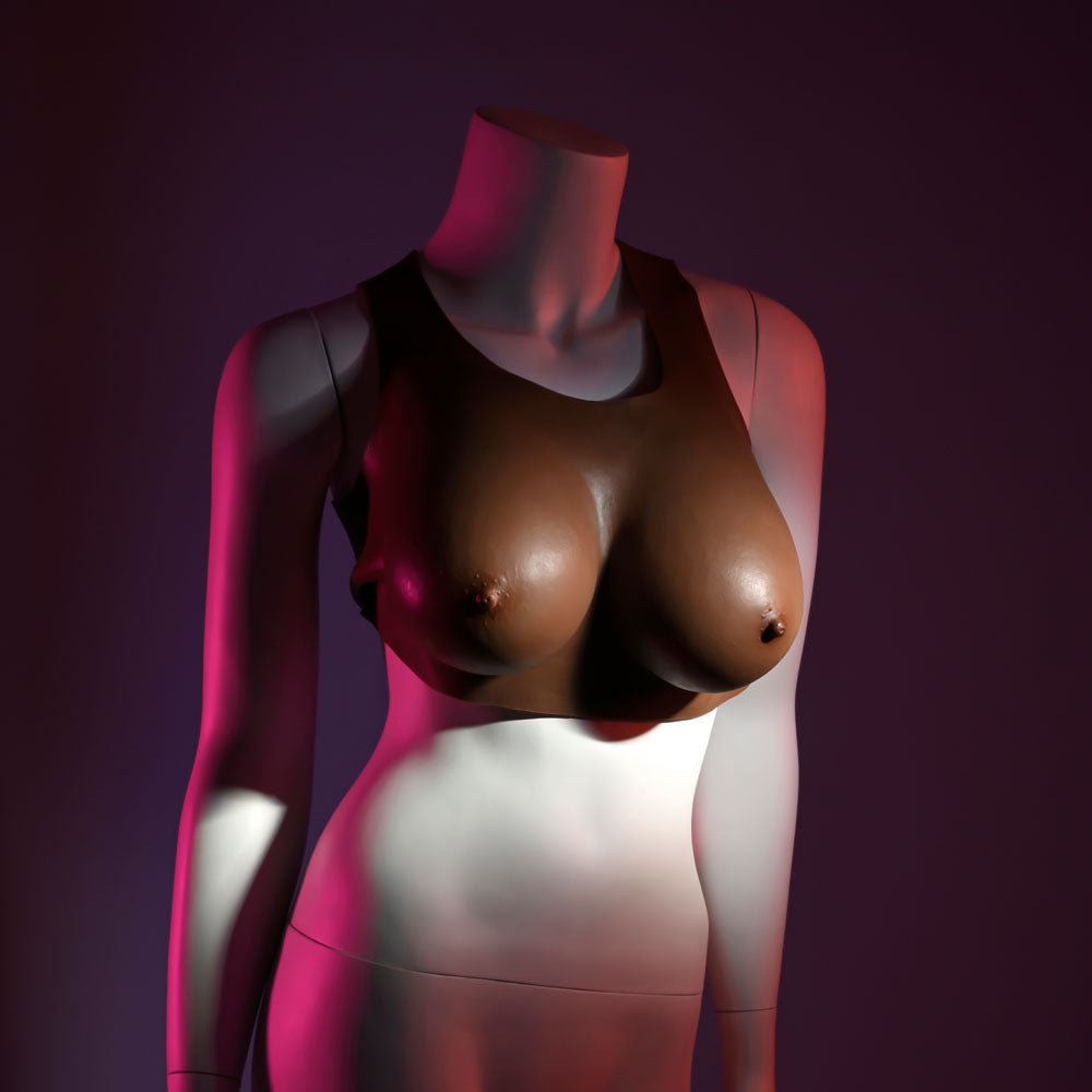 Gender X UNDERGARMENTS - PLATE D-CUP - Dark - Brown Wearable Breasts - D-Cup Size Gender X