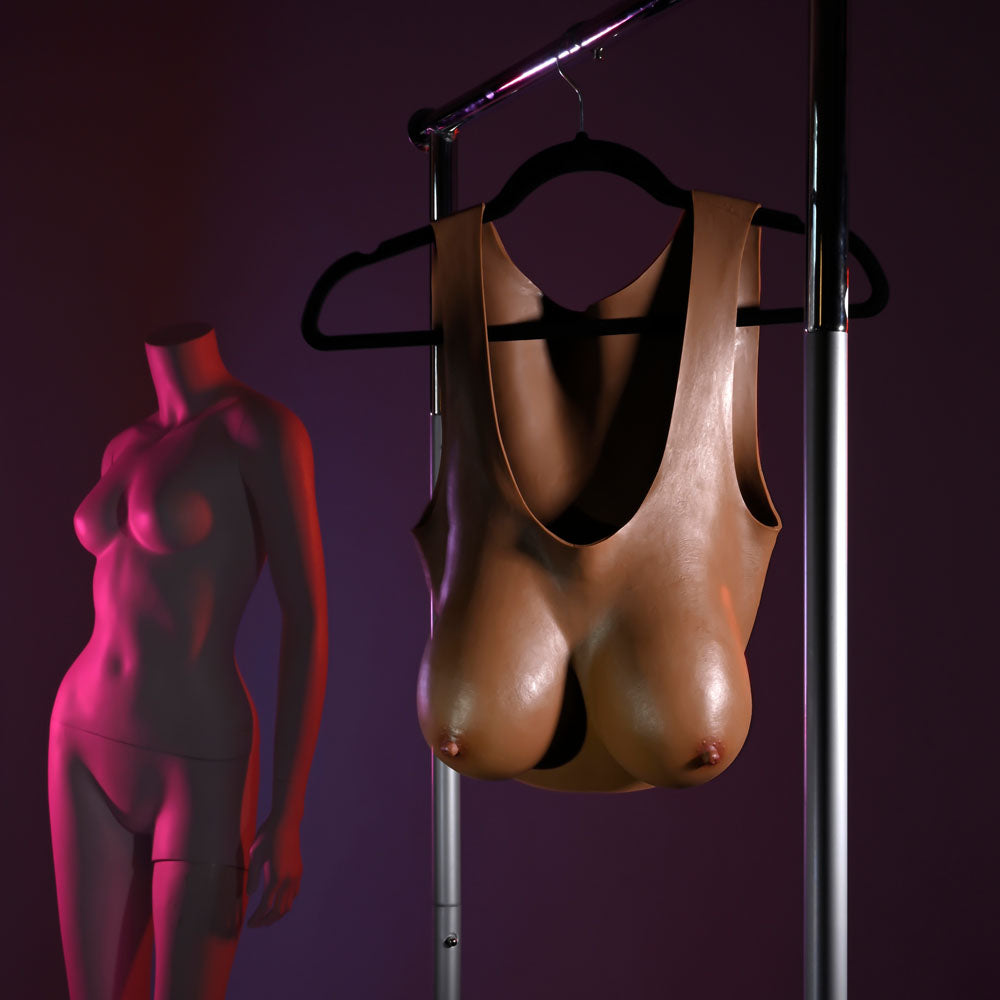Gender X UNDERGARMENTS - PLATE D-CUP - Dark - Brown Wearable Breasts - D-Cup Size Gender X