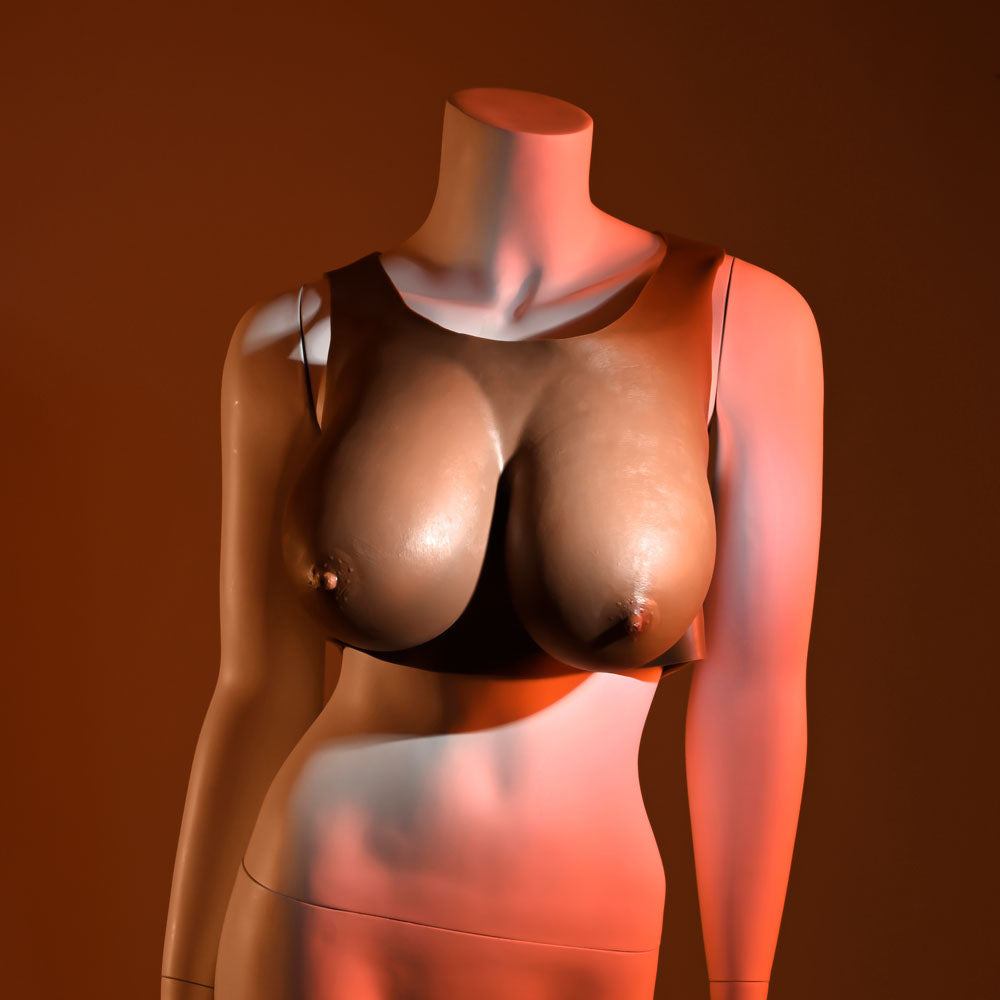 Gender X UNDERGARMENTS - PLATE E-CUP - Dark - Brown Wearable Breasts - E-Cup Size Gender X