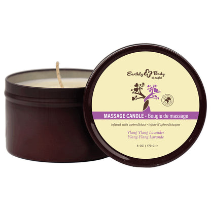 EB Aphrodisiac Massage Candle - Ylang Ylang Lavender - Ylang Ylang Lavender Scented Massage Candle - 170 g Earthly Body