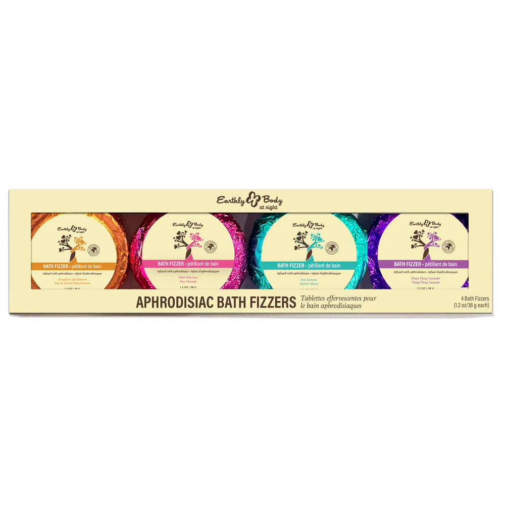 EB Aphrodisiac Bath Fizzers - Scented Bath Bombs - Set of 4 Scents Earthly Body