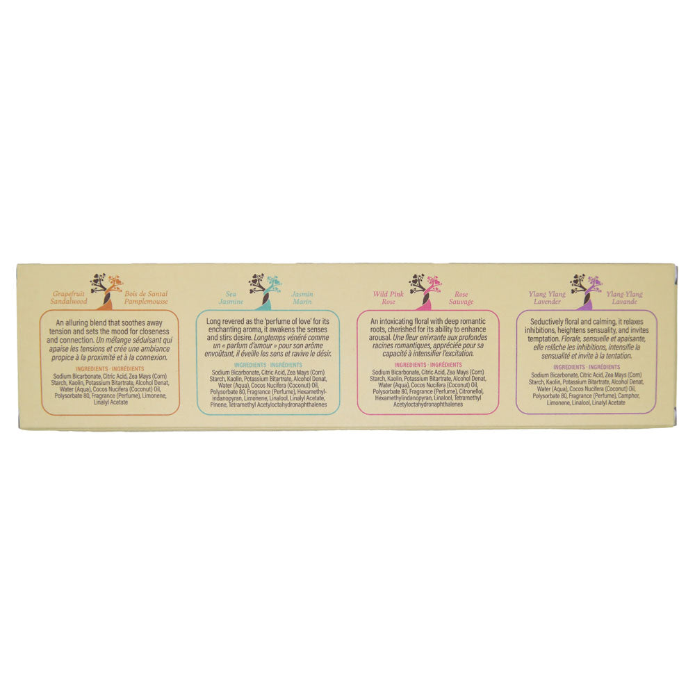EB Aphrodisiac Bath Fizzers - Scented Bath Bombs - Set of 4 Scents Earthly Body