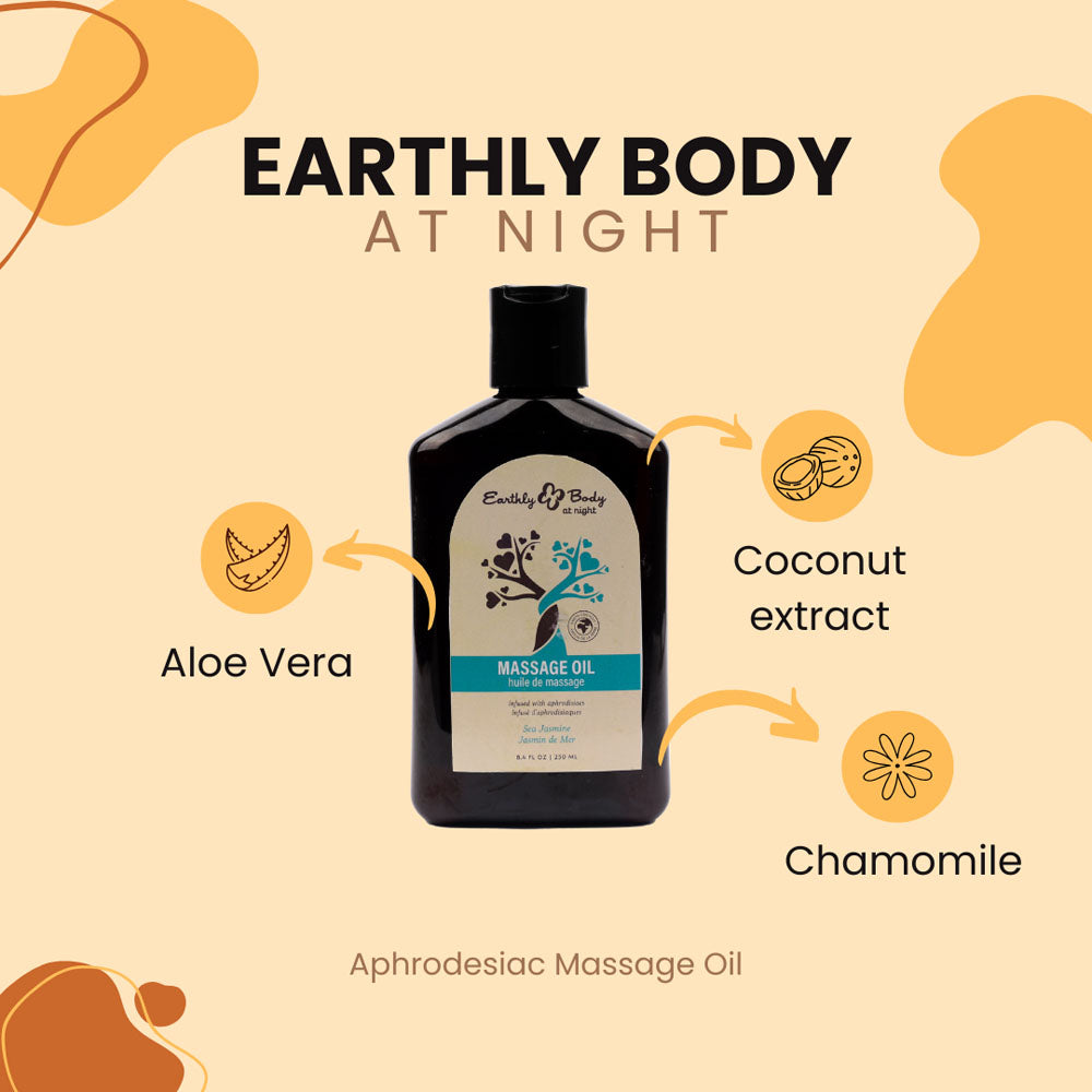EB Hemp Seed Massage Oil SEA JASMINE - 60 ml - Sea Jasmine Scented Massage Oil - 60 ml Bottle Earthly Body