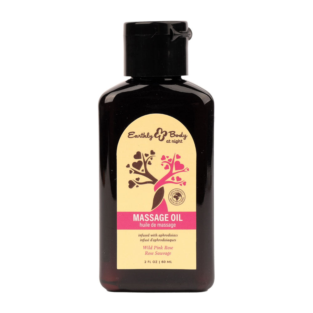 EB Hemp Seed Massage Oil WILD PINK ROSE - 60 ml - Wild Pink Rose Scented Massage Oil - 60 ml Bottle Earthly Body