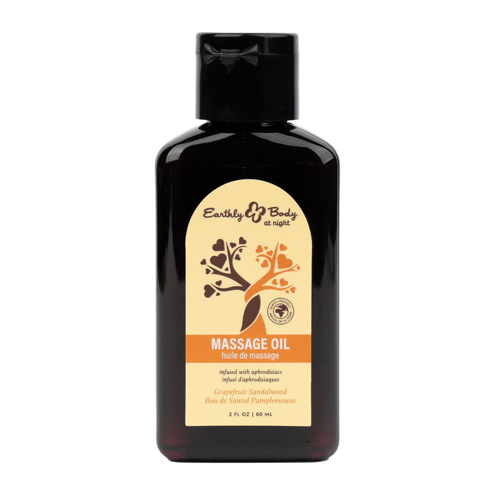 EB Hemp Seed Massage Oil GRAPEFRUIT SANDALWOOD - 60 ml - Grapefruit Sandalwood Scented Massage Oil - 60 ml Bottle Earthly Body